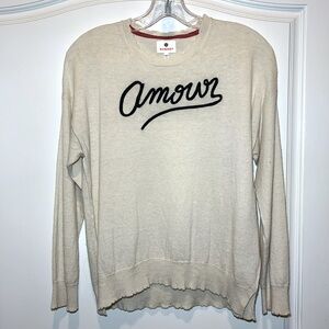 Sundry cream wool cashmere blend AMOUR light sweater Sz 1